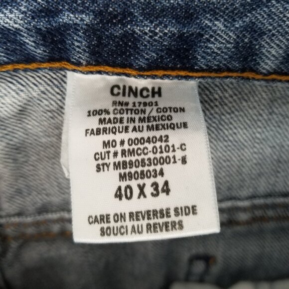 Cinch Green Label Men's Relaxed Fit 100% Cotton Denim MB90530001 Size 40x34 - Picture 7 of 9